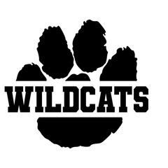 Wildcats vector, Paw Svg, School Pride, Monogram vector, Cut for Cricut and Silhoutte,