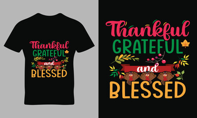 Thanks giving quote typography t-shirt design template vector