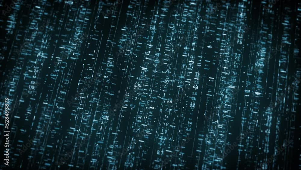 Poster big data digital business hitech background/ 4k animation of an abstract wallpaper big data business