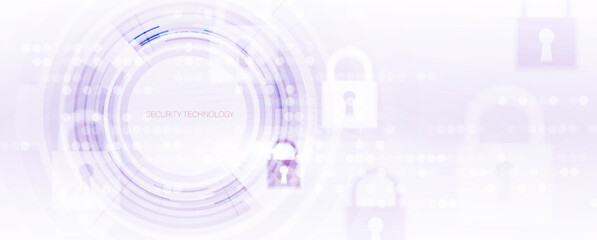 internet digital security technology concept for business background. Lock on circuit board