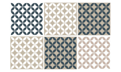 Seamless geometric pattern.  Different geometric elements in a single composition. Bathroom or kitchen tiles, wallpaper, foil, stickers.