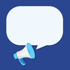 Megaphone with speech bubble, vector illustration