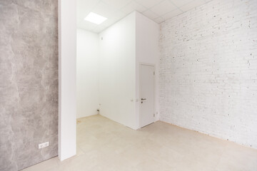 interior photo, apartment after new renovation without furniture in loft style