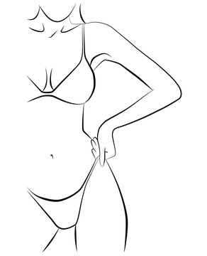 recommend clip art: The silhouette of the body is a line. Female silhouette.