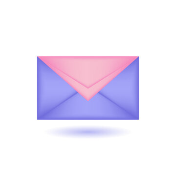 Mail envelope 3d icon. message, business, finance, document. 3d render vector illustration.