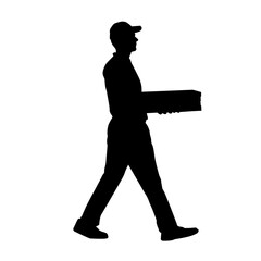 Pizza Delivery Man Silhouette