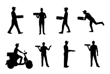 Pizza Delivery Man Silhouette