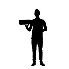 Pizza Delivery Man Silhouette