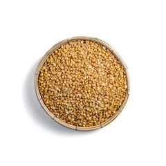 Yellow Lentils (Harhar Dal). Yellow Lentils in threshing basket.