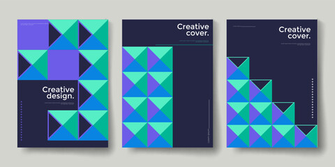 Modern abstract covers set, minimal covers design. Colorful geometric background, vector illustration.