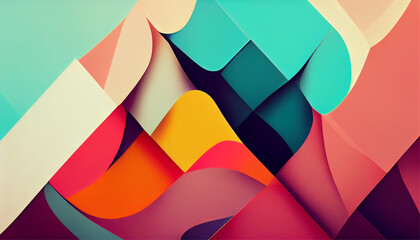 Colourful Geometric Background with Fluid Shape
