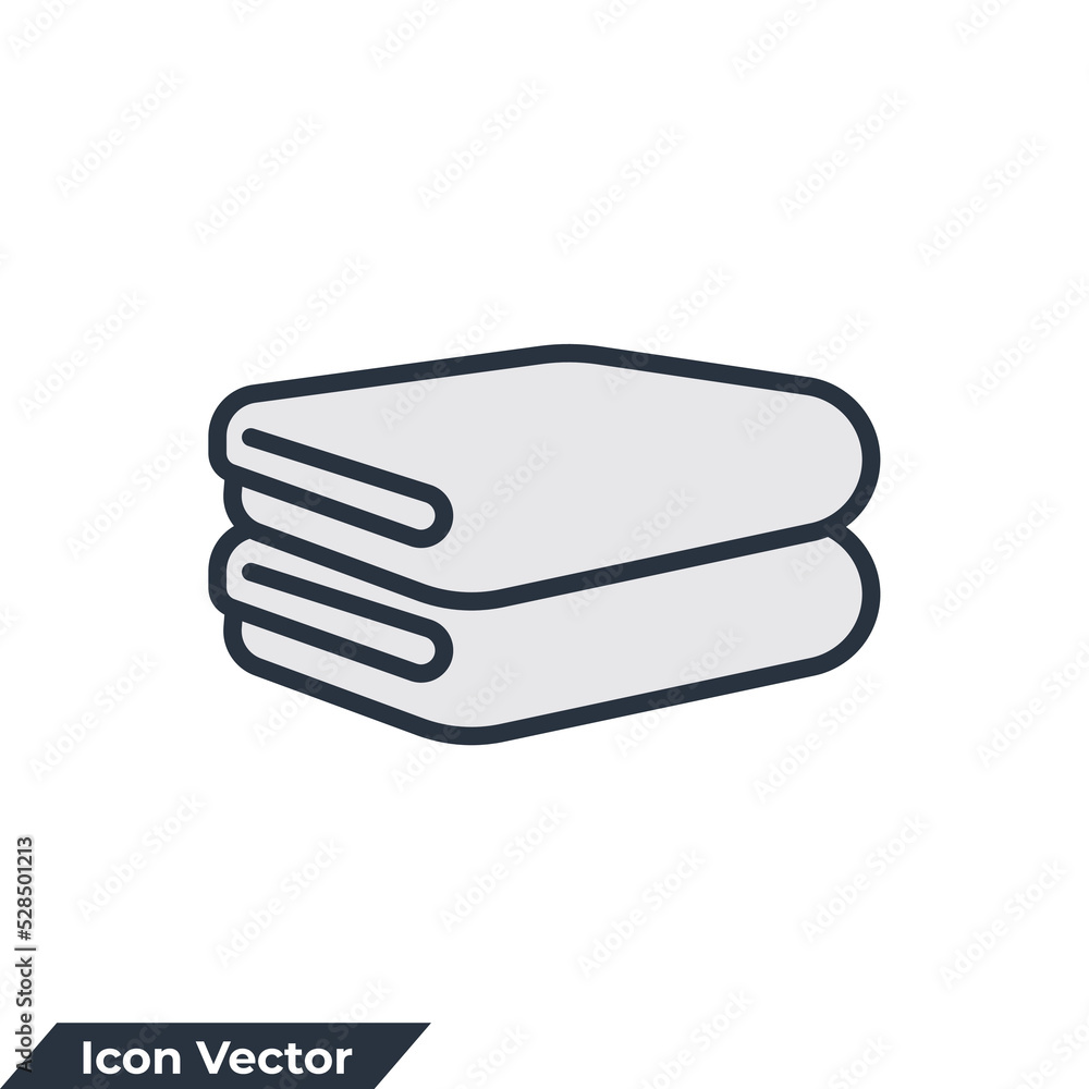 Poster towel icon logo vector illustration. folded towels symbol template for graphic and web design collec
