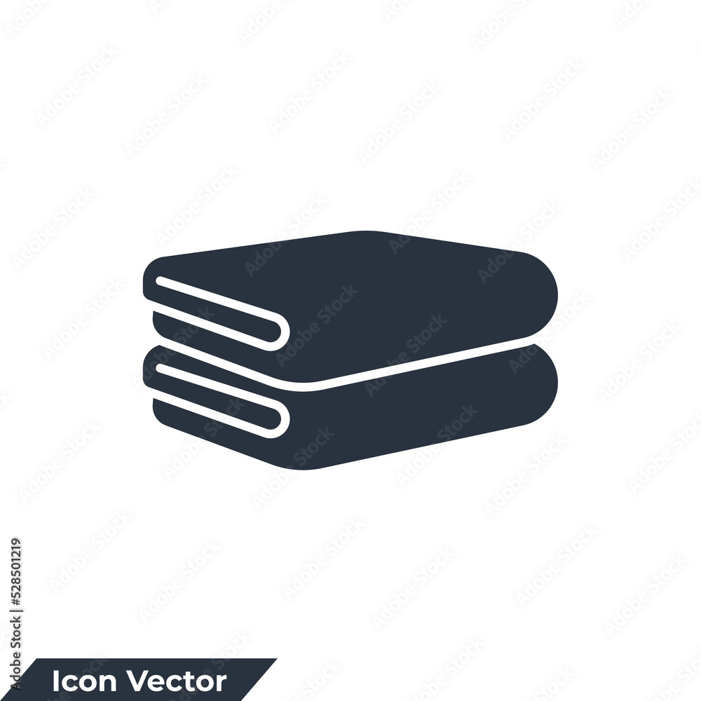Poster towel icon logo vector illustration. folded towels symbol template for graphic and web design collec