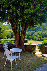 Cozy corner in a garden in Galicia, Spain