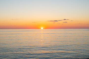 Fototapeta premium Sunset over the Black Sea. Beautiful seascape from the shore.