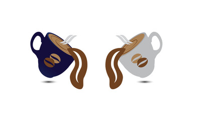 Coffee shop logo design set, Iconic set, Vector Vintage, modern coffee business, vector logo