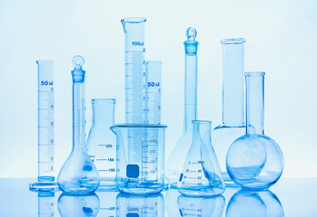 Photo of biochemistry glassware experiment