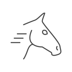Running horse line outline icon