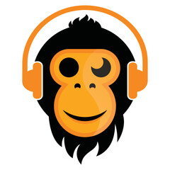 Monkey vector logo design. Cute monkey logo vector design.