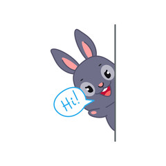 Cute black bunny say 