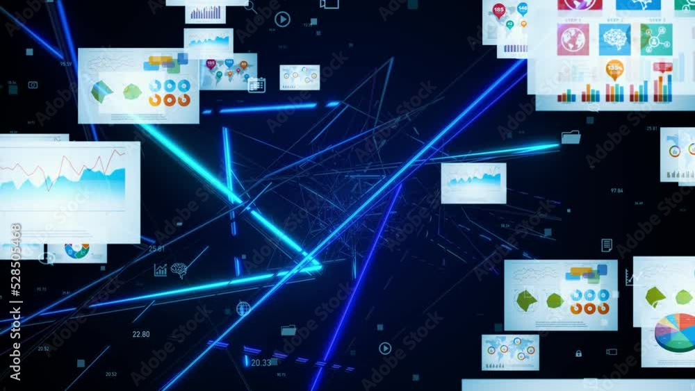 Poster Electronic Document concept. Electronic application. Data analysis. Digital transformation.