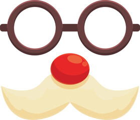 Mask glasses icon cartoon vector. Santa holiday. Face head