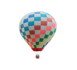 Fototapeta premium Colorful Hot Air Balloon Floating Isolated on transparent background - PNG format.