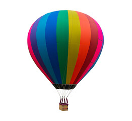 Colorful Hot Air Balloon Floating Isolated on transparent background - PNG format.