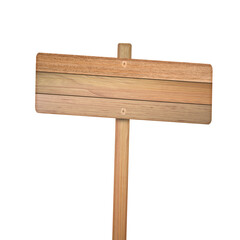 Wooden sign isolated on transparent background - PNG format.