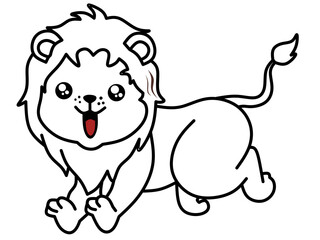 cute lion pictures for coloring book.