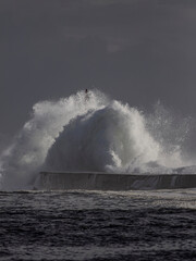 River mouth during storm