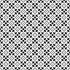 Black and white seamless pattern texture. Greyscale ornamental graphic design. Mosaic ornaments. Pattern template. Vector illustration. EPS10.