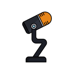 Microphone icon. Icon related to electronic, technology. Lineal color icon style, colored. Simple design editable