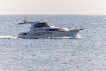 Ships and yachts in the waters of the Bosphorus and the Sea of ​​Marmara near Turkey on a...