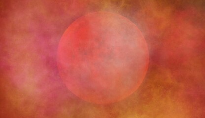 Obraz na płótnie Canvas Panoramic view of the sun out in the space .Red gradient defocused abstract photo smooth pantone color background.Cosmic watercolor background.