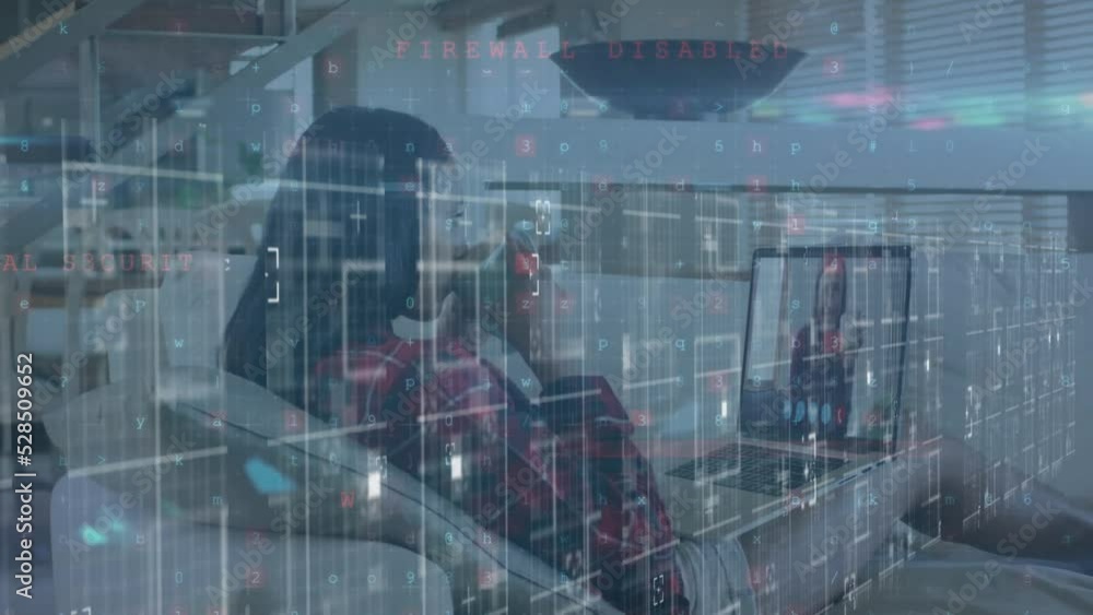 Poster animation of financial data processing over financial data on digital screen