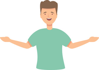 Fototapeta premium Face man icon cartoon vector. Happy people. Young positive