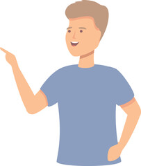 Delight student icon cartoon vector. Happy man. Active wow