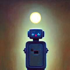 Naklejka premium the phone robot of the future