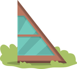 Trip glass glamping icon cartoon vector. Camping house. Chair adventure