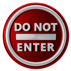 3D Rendering of Do Not Enter Sign