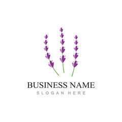 fresh lavender flower logo flat design template