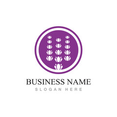 fresh lavender flower logo flat design template