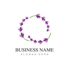 fresh lavender flower logo flat design template