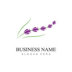 fresh lavender flower logo flat design template