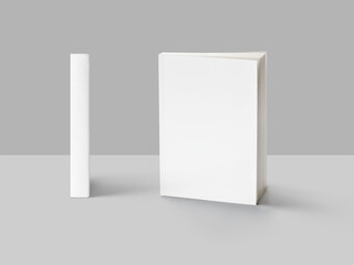 Hardcover book mockup isolated on white or grey background