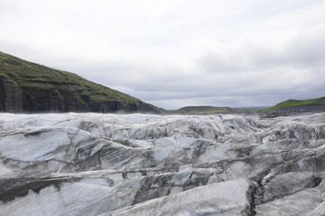 glacier in the mountains of the interior of central iceland