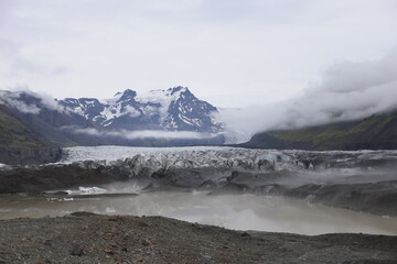 glacier shore in the highlands of iceland