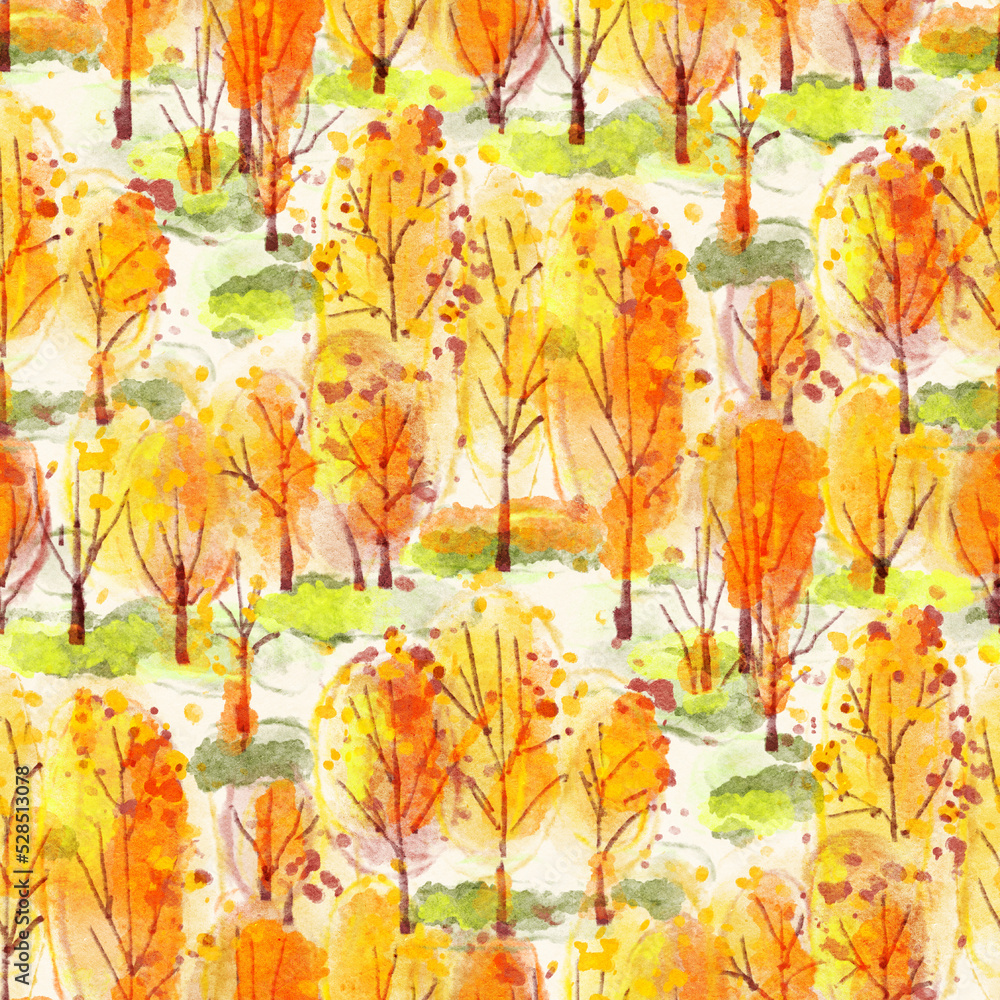 Wall mural Seamless pattern with autumn forest.