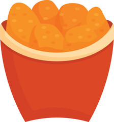 Tasty chicken nugget icon cartoon vector. Fast food. Hot lunch